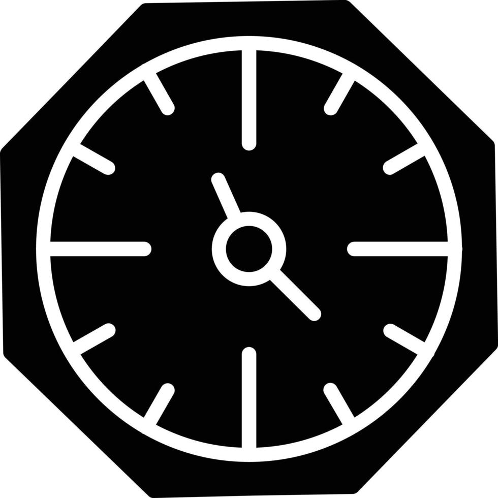 icona del glifo dell'orologio da parete vettore