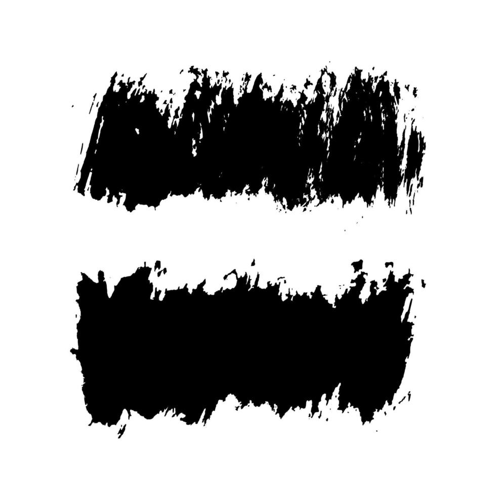 tratto di pennello su sfondo bianco vernice nera vettore