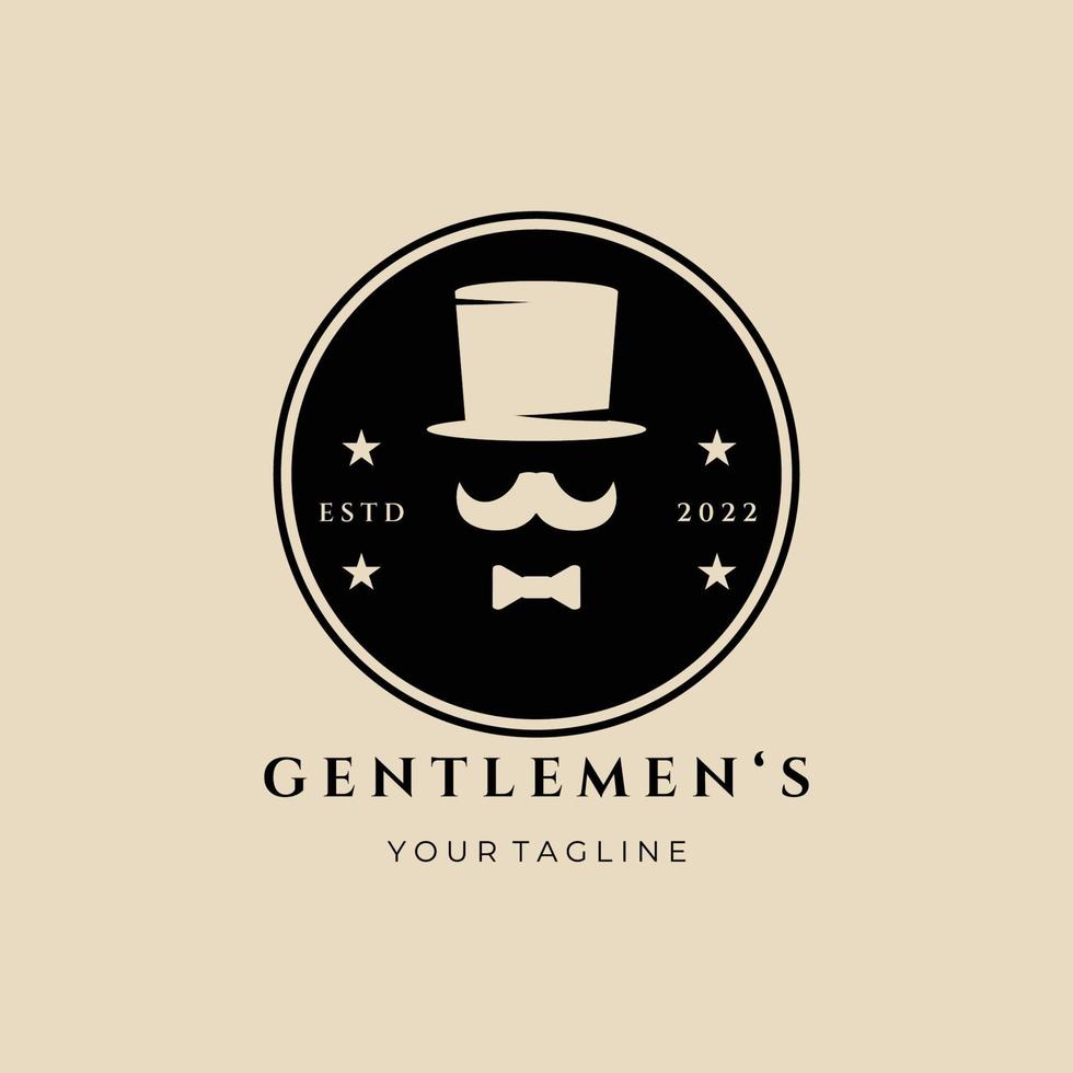 gentiluomo logo vintage, icona e simbolo, con disegno di illustrazione vettoriale emblema
