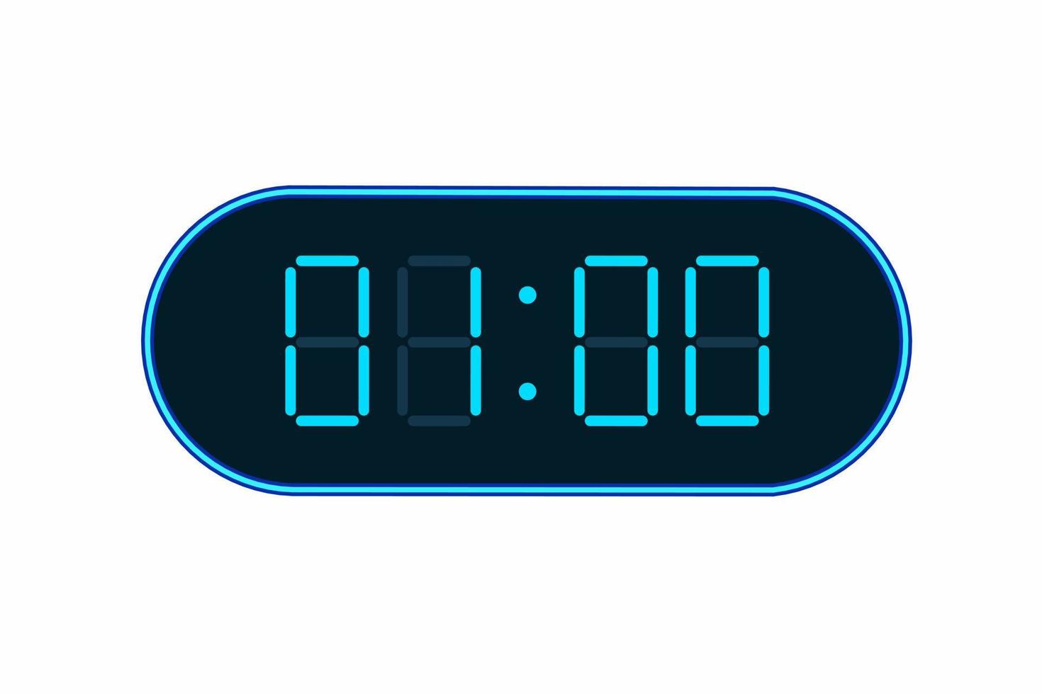 illustrazione piatta vettoriale di un orologio digitale che mostra 01:00. illustrazione di allarme con numero digitale design. icona dell'orologio per ora, orologio, segnali di allarme