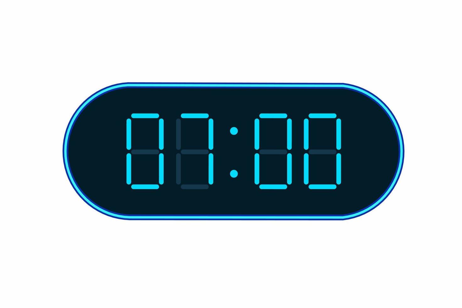 illustrazione piatta vettoriale di un orologio digitale che mostra le 07:00. illustrazione di allarme con numero digitale design. icona dell'orologio per ora, orologio, segnali di allarme