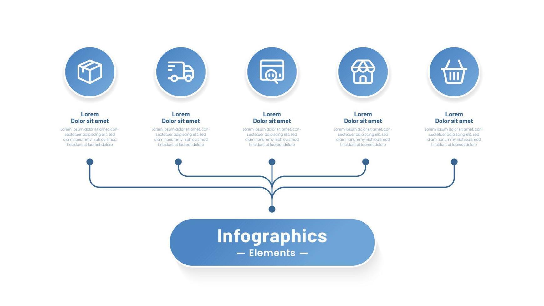 vettore di progettazione del modello di infografica passaggi aziendali