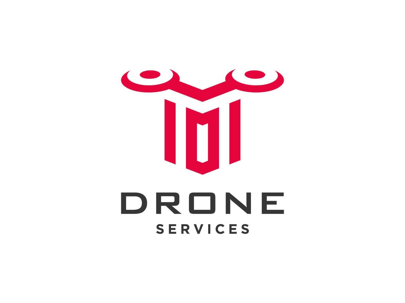 lettera i icona vettore modello logo drone. vettore di droni fotografici. icona vettore elicottero quad