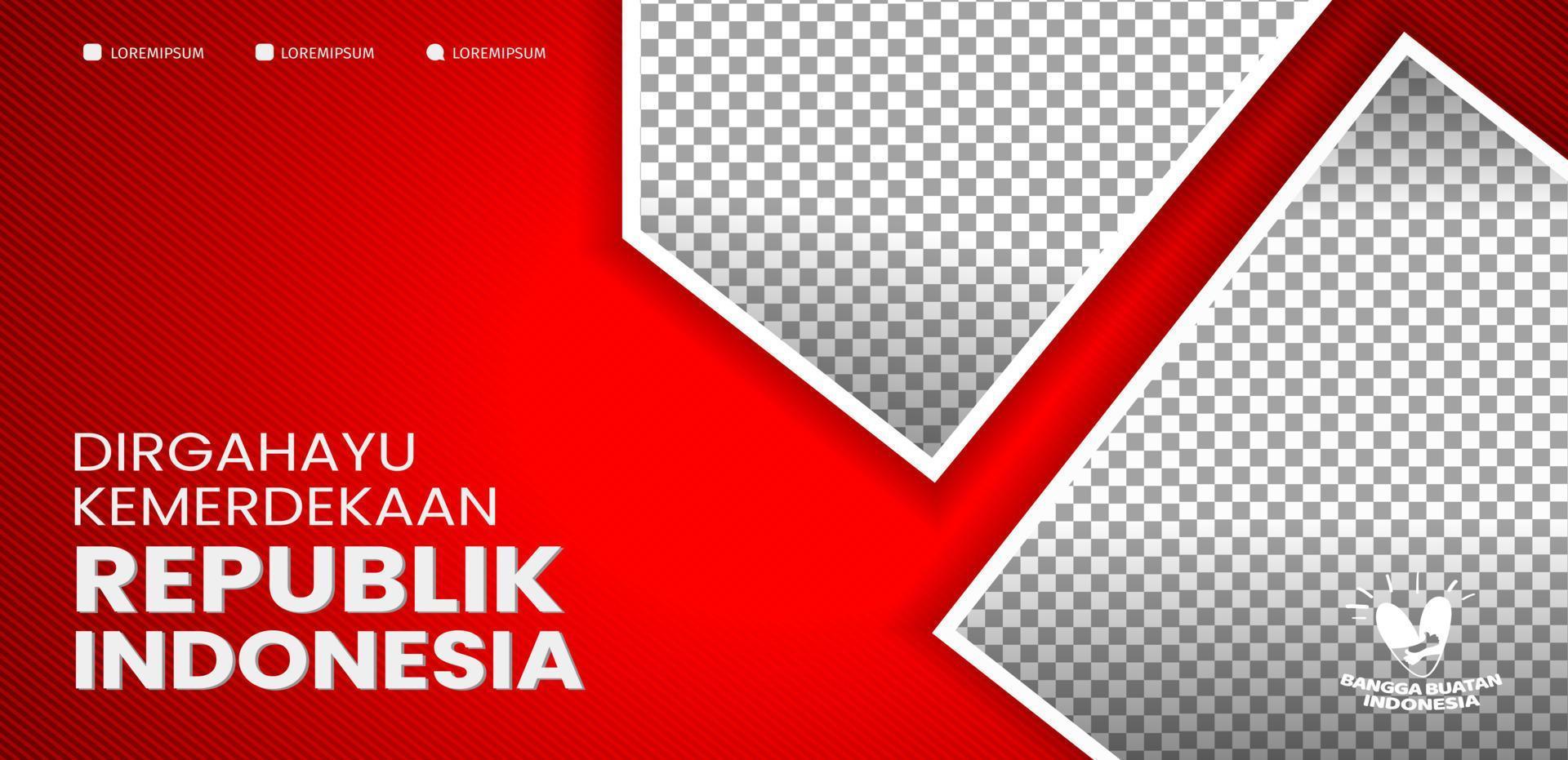 anniversario giorno dell'indipendenza della repubblica indonesiana. illustrazione di progettazione del modello di poster vettore