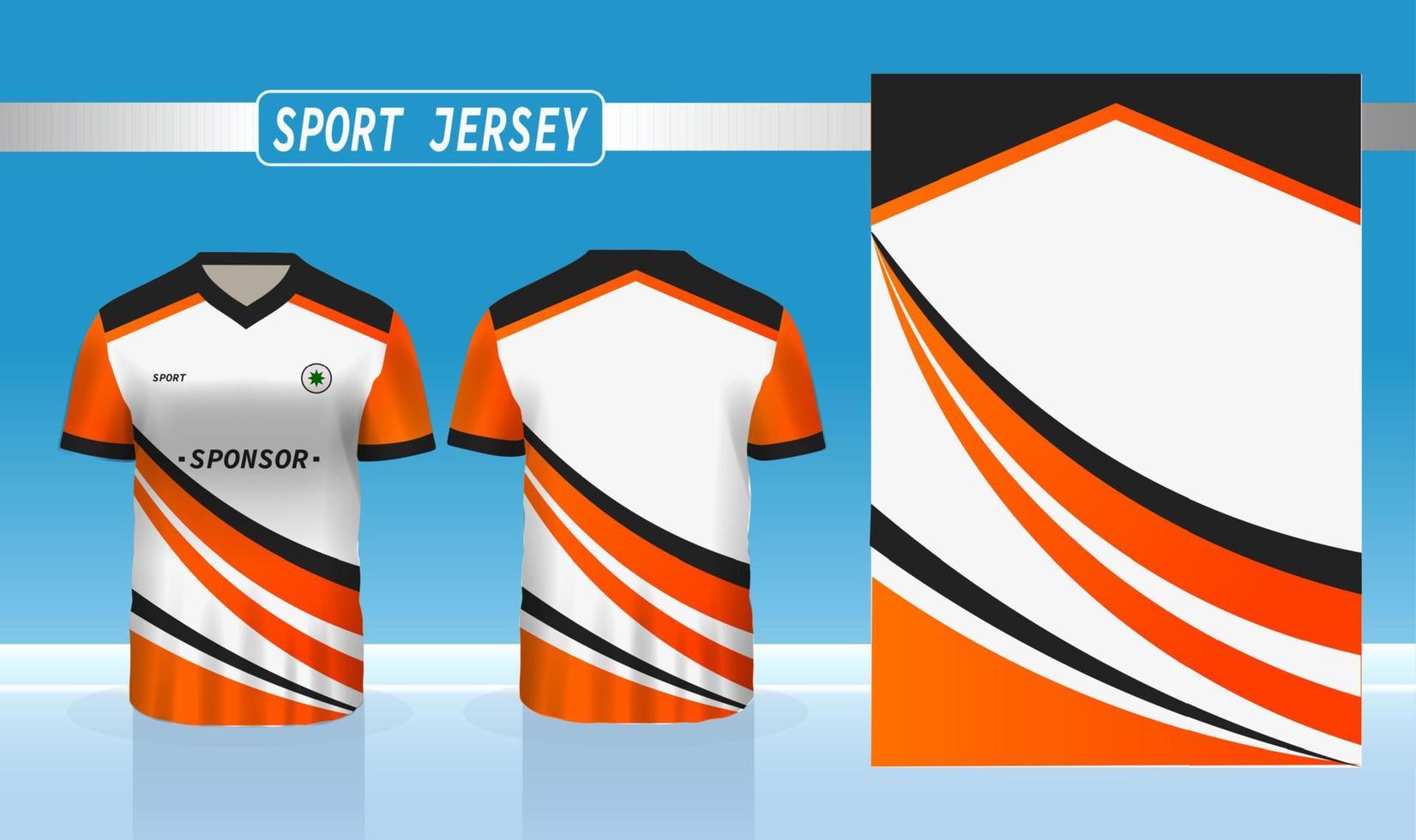 modello di jersey sportivo e t-shirt mockup vettoriale di design in jersey sportivo. design sportivo per calcio, badminton, corse, maglia da gioco.