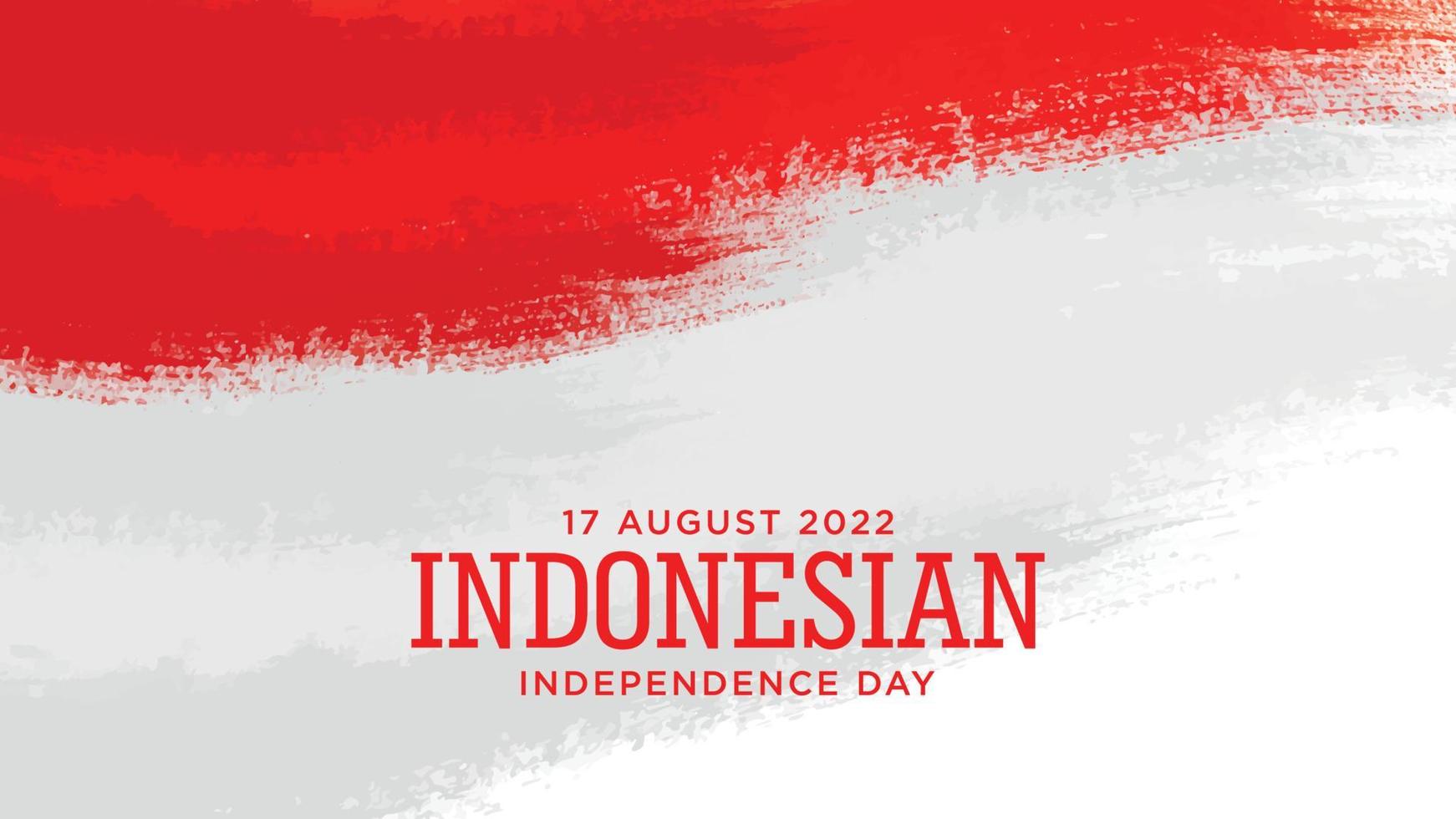 giorno dell'indipendenza dell'indonesia con sfondo rosso grunge design. il testo indonesiano significa longevità indonesia. buon modello per il design del giorno dell'indipendenza dell'indonesia. vettore
