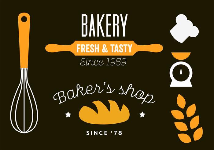 Illustrazione vettoriale di una panetteria Shop Template Design