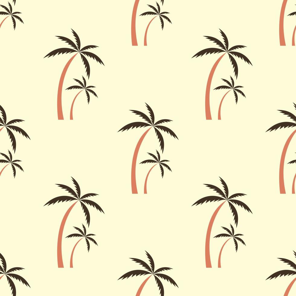 palme tropicali d'epoca su sfondo belgie. modello estivo carino doodle con palma. paradiso dell'atmosfera dell'isola delle vacanze. stampa giungla esotica. modello senza cuciture alla moda disegnato a mano. vettore