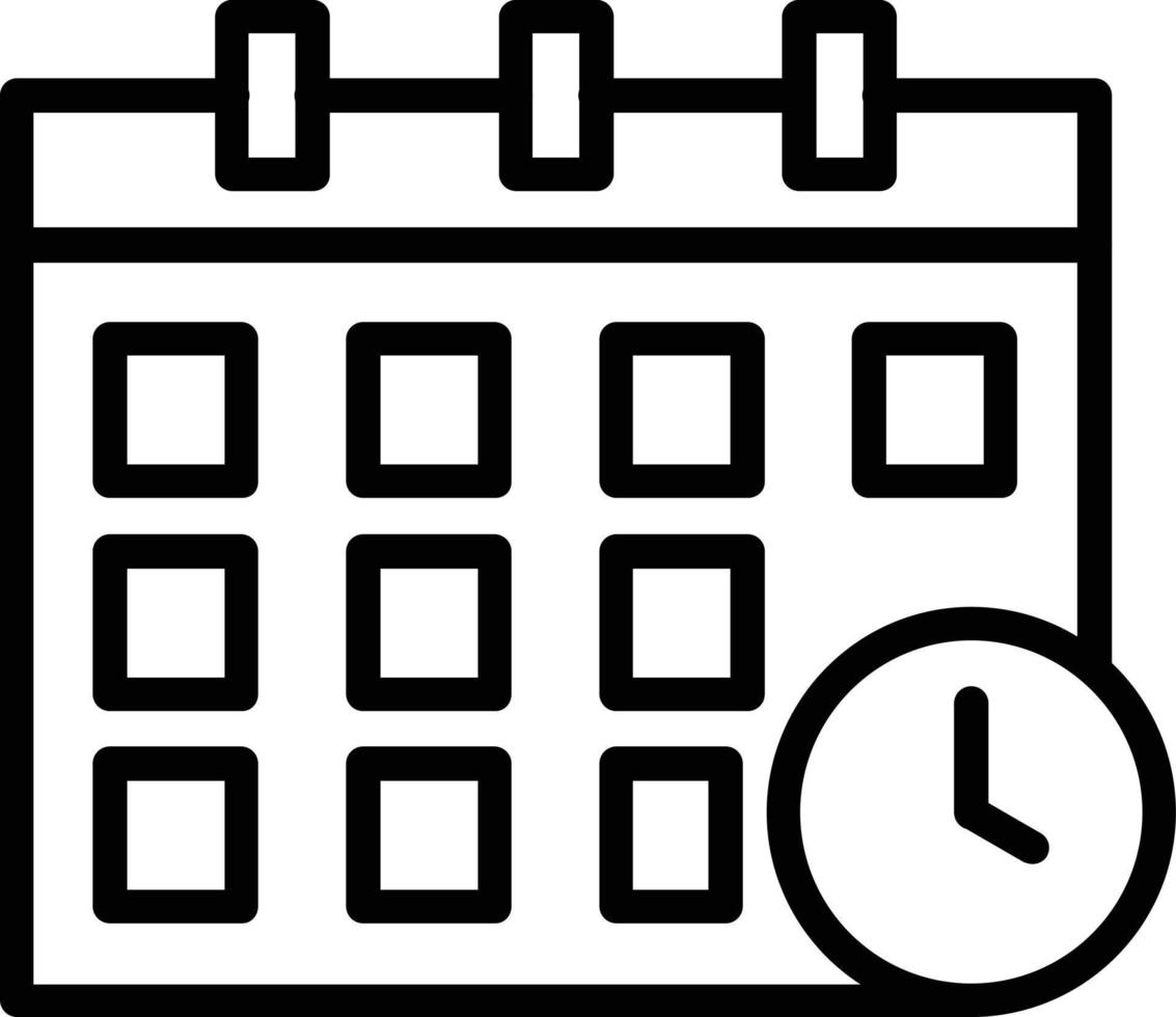 icona della linea vettoriale del calendario