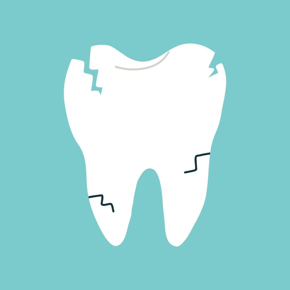 vettore di denti incrinati