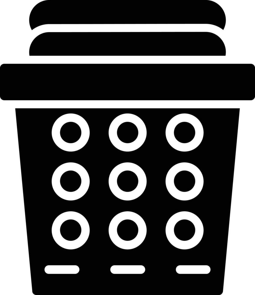 icona del glifo con cesto della biancheria vettore
