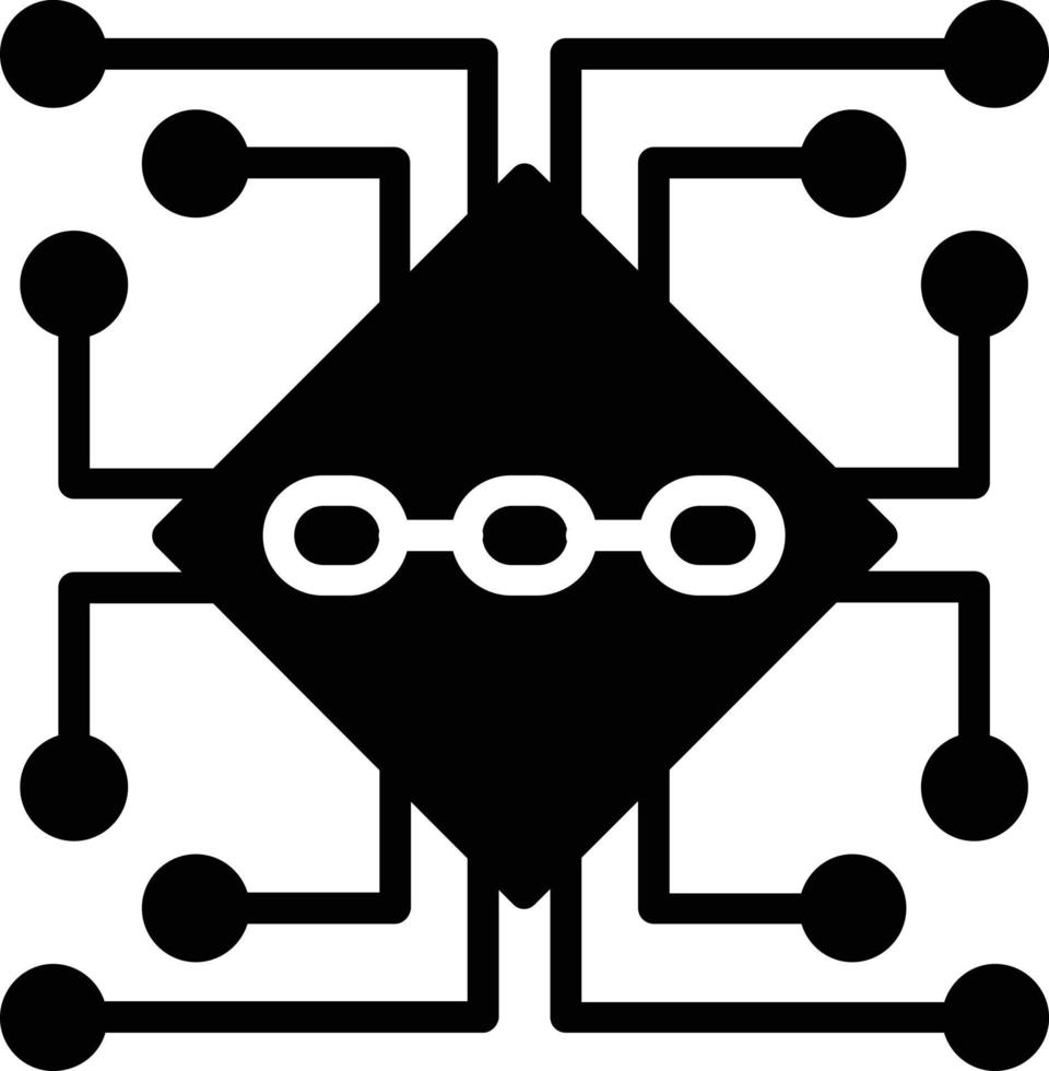 icona del glifo vettoriale blockchain