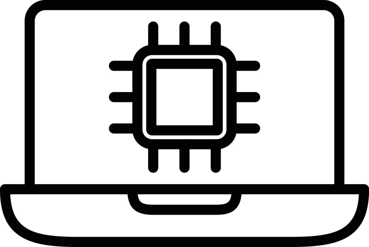 icona della linea vettoriale della cpu