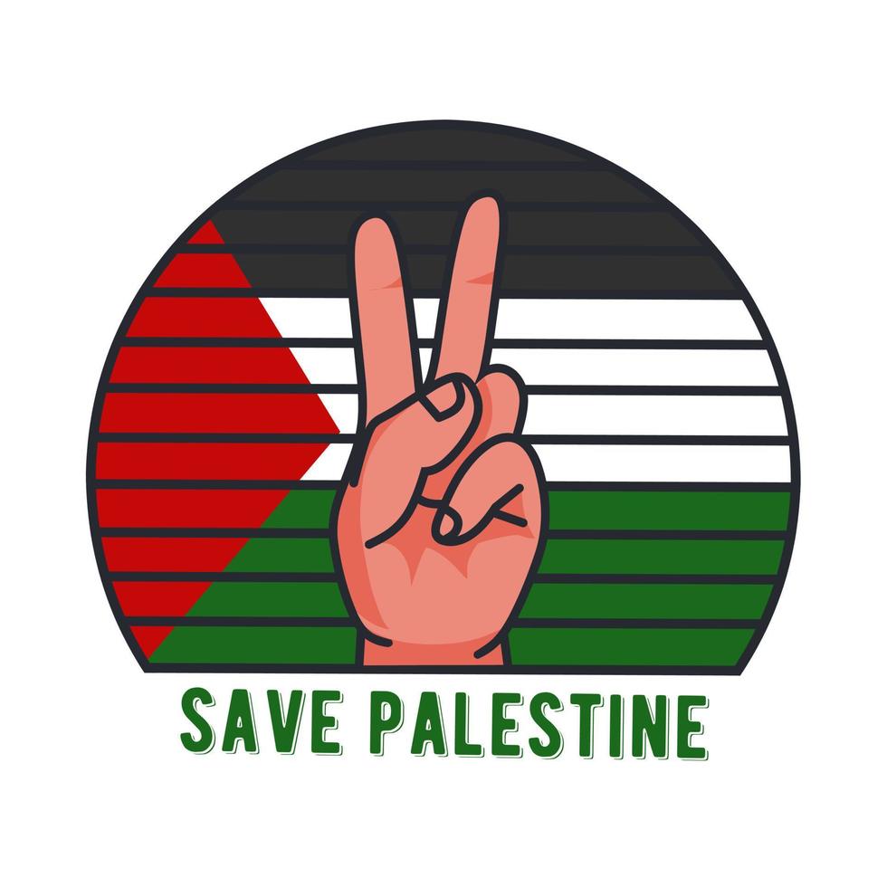 illustrazione vettoriale del logo della pace nella bandiera della Palestina perfetta per la stampa, ecc.