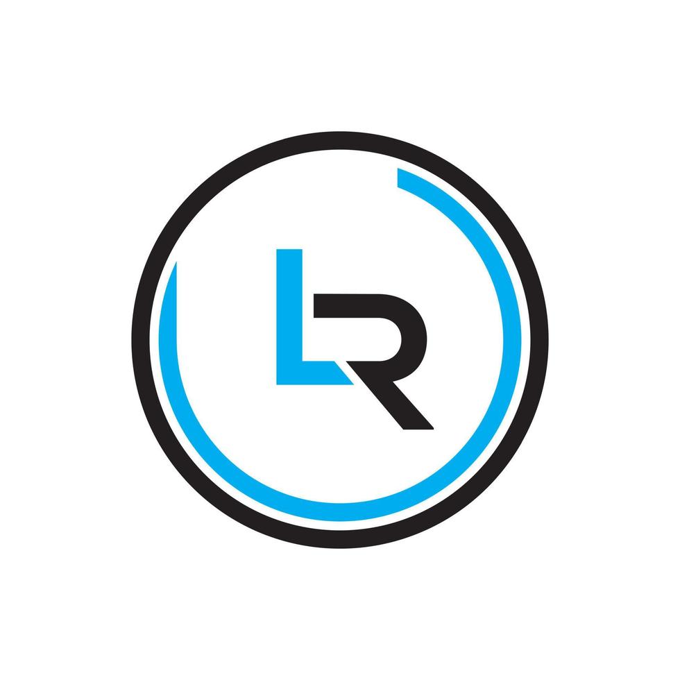 lr logo design template elemento di branding grafico vettoriale