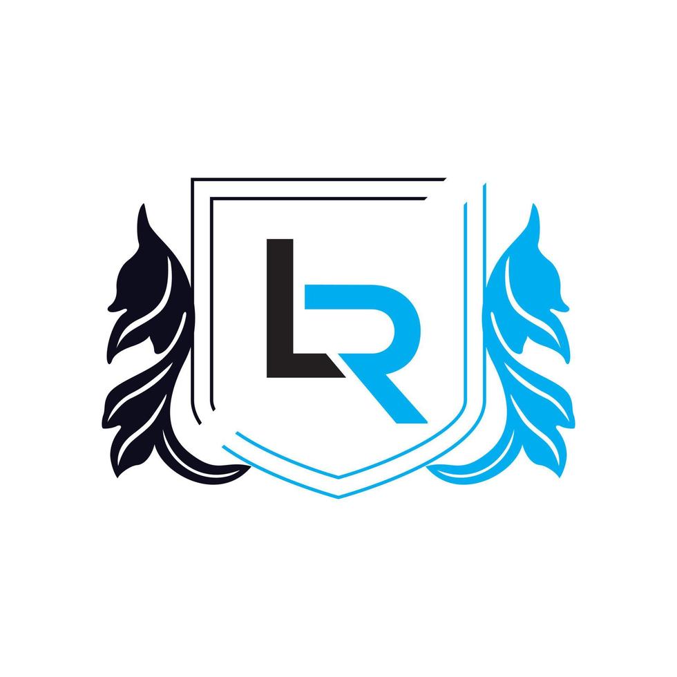 lr logo design template elemento di branding grafico vettoriale