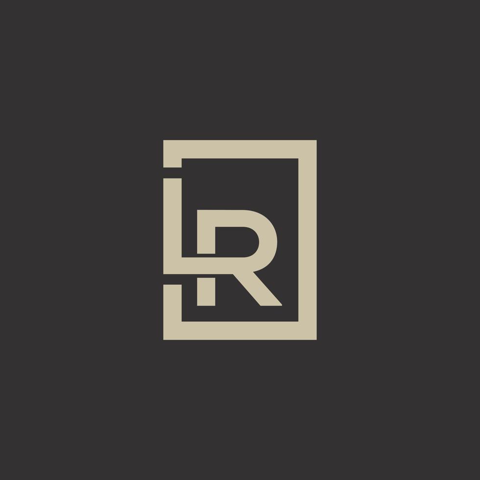 lr logo design template elemento di branding grafico vettoriale