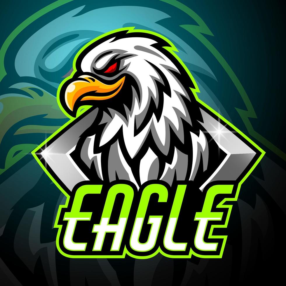 aquila mascotte sport esport logo design vettore