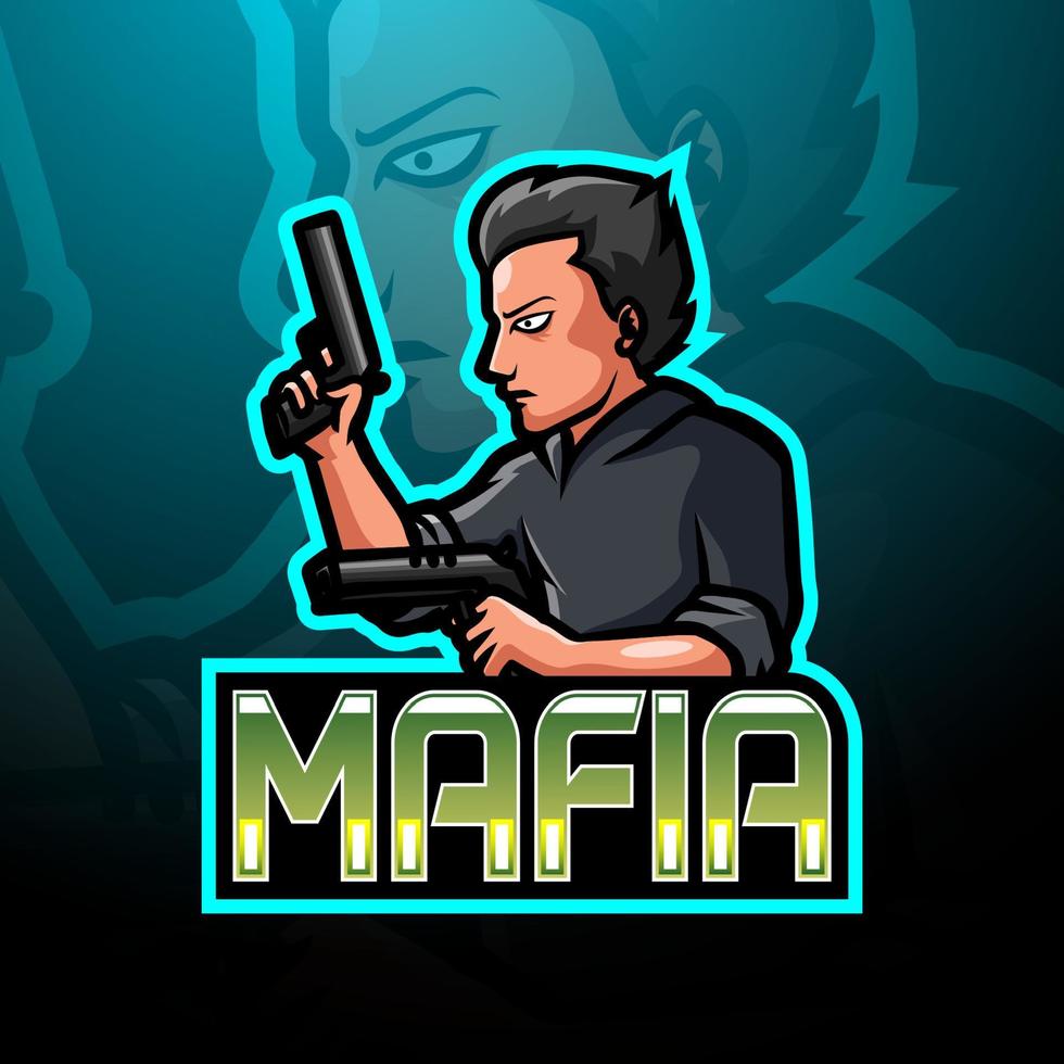 mafia esport logo mascotte design vettore