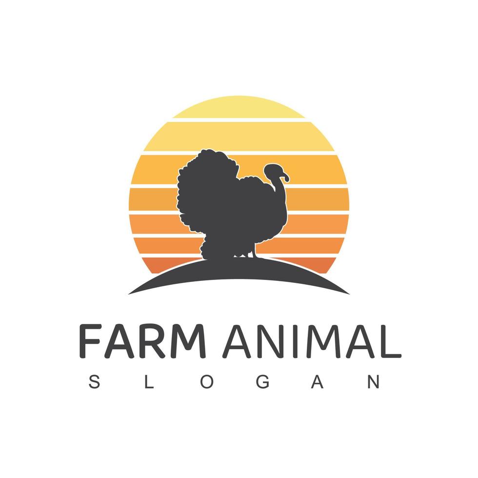 logo del pollame, icona della fattoria degli animali con il simbolo della gallina vettore