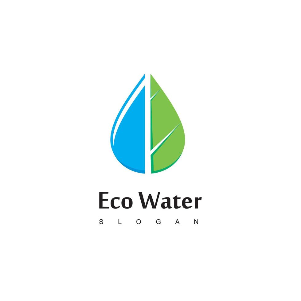 modello di logo dell'acqua ecologica vettore