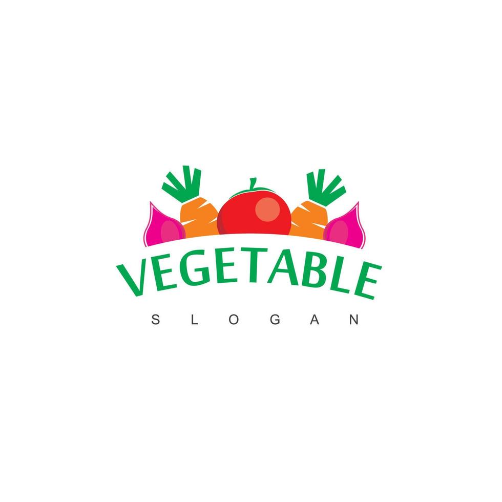 modello di progettazione di logo vegetale, simbolo di cibo sano vettore