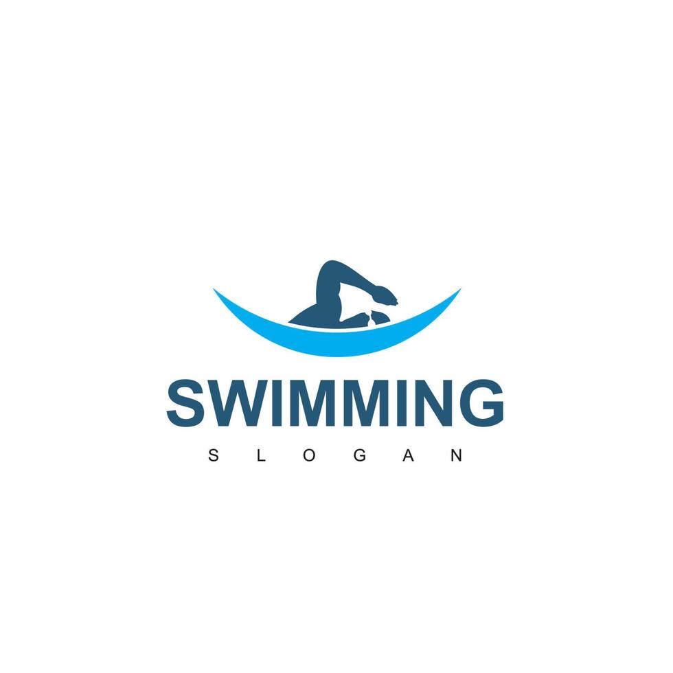 modello di progettazione del logo di nuoto vettore