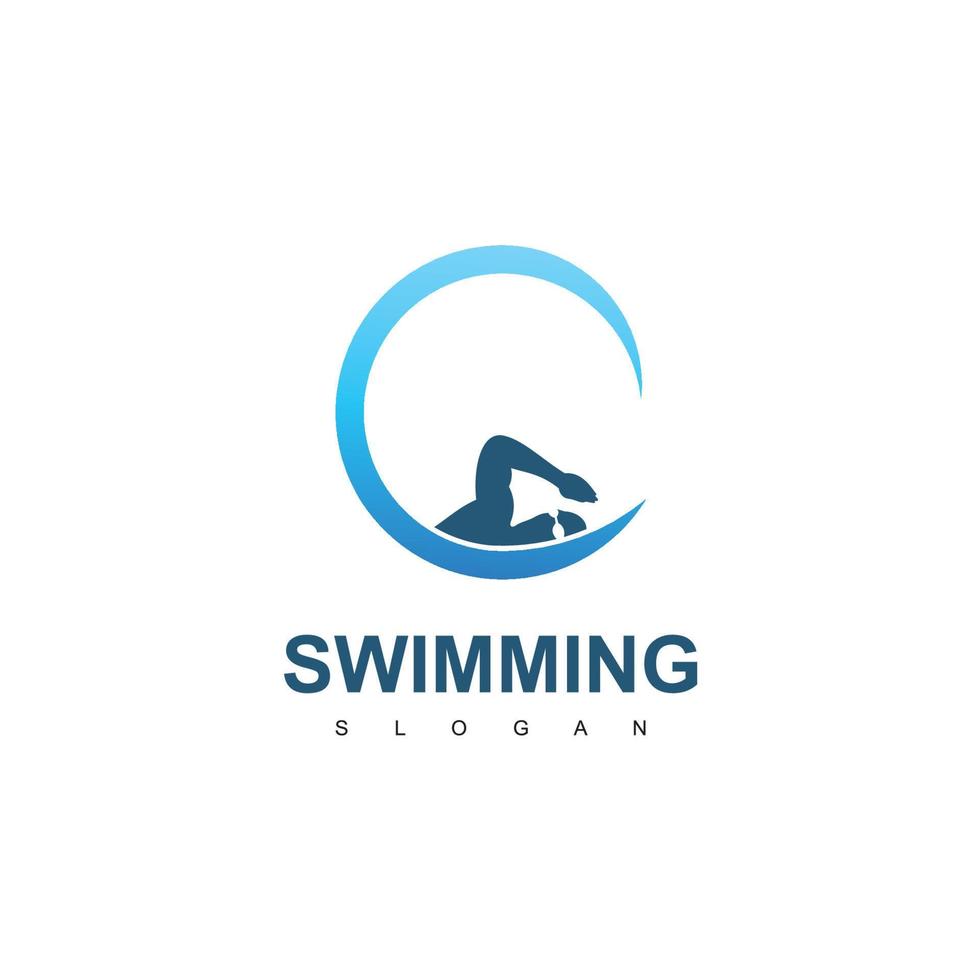 modello di progettazione del logo di nuoto vettore