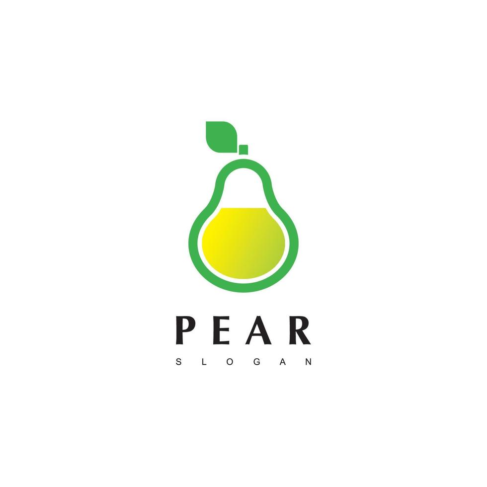 modello di logo di frutta pera vettore