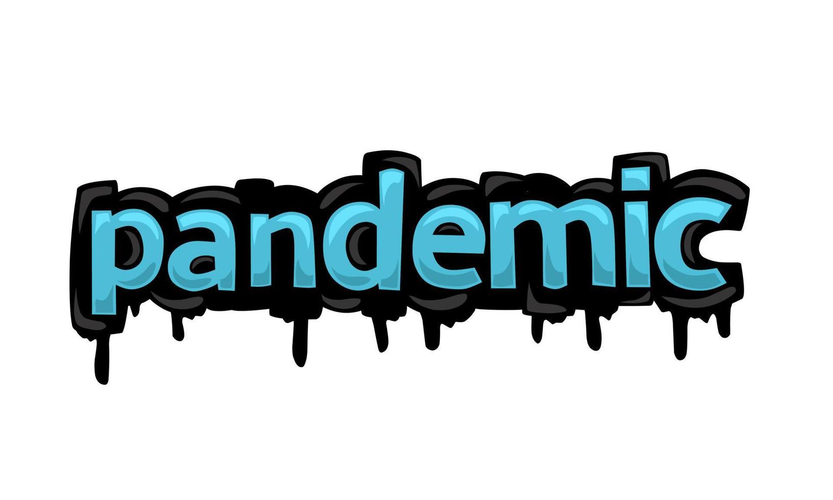 disegno vettoriale di scrittura pandemica su sfondo bianco