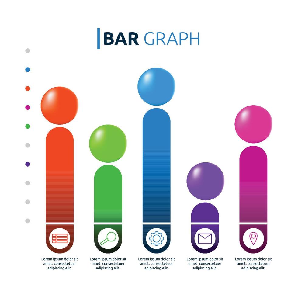 Infografica dei dati statistici del grafico a barre del cerchio vettore