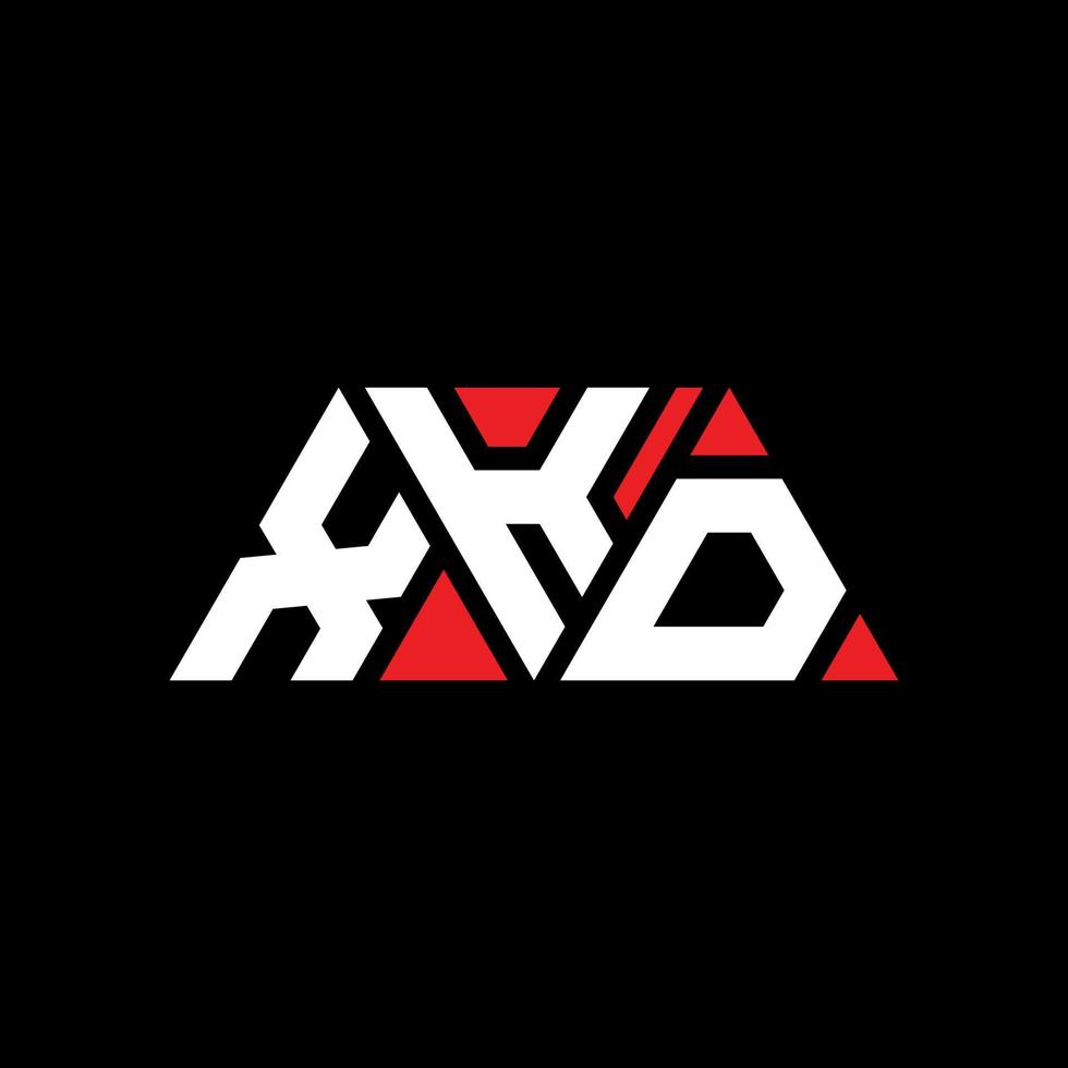 xkd triangolo logo design lettera con forma triangolare. monogramma di design del logo del triangolo xkd. modello di logo vettoriale triangolo xkd con colore rosso. logo triangolare xkd logo semplice, elegante e lussuoso. xkd