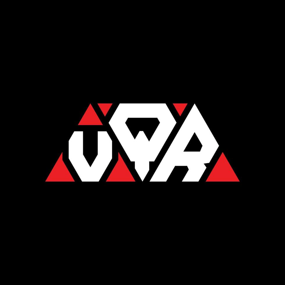 design del logo della lettera del triangolo vqr con forma triangolare. monogramma di design del logo del triangolo vqr. modello di logo vettoriale triangolo vqr con colore rosso. logo triangolare vqr logo semplice, elegante e lussuoso. vqr