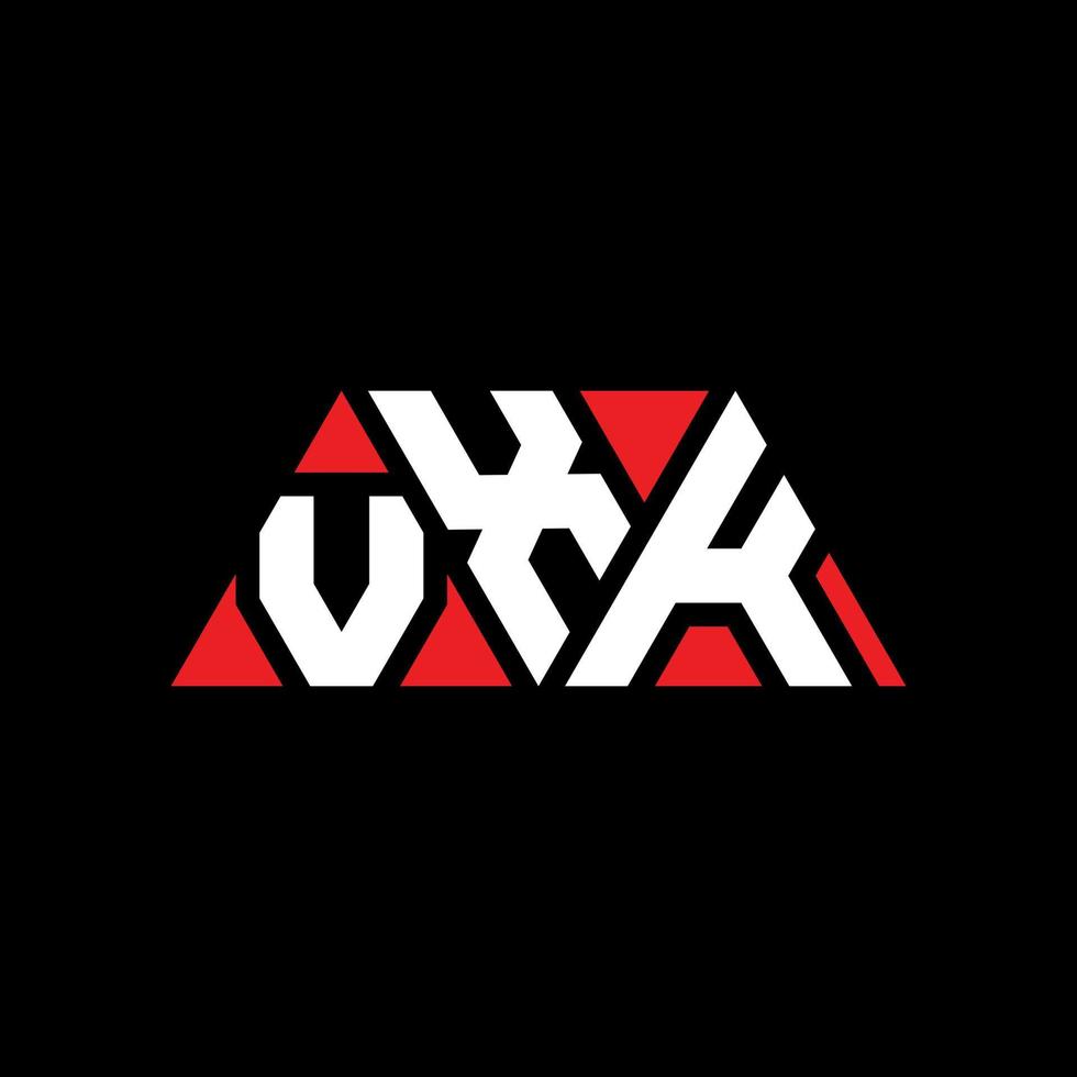 design del logo della lettera del triangolo vxk con forma triangolare. monogramma di design del logo del triangolo vxk. modello di logo vettoriale triangolo vxk con colore rosso. logo triangolare vxk logo semplice, elegante e lussuoso. vxk