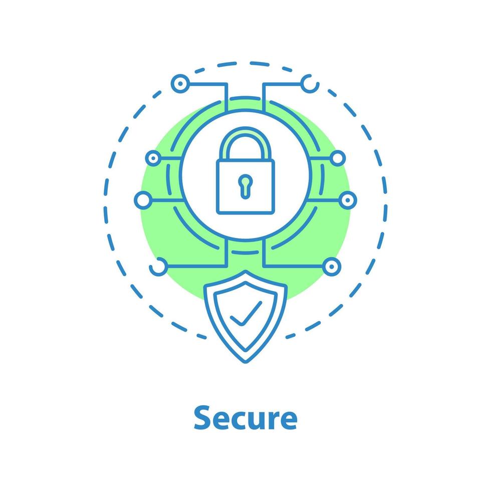 icona del concetto di sicurezza Internet. illustrazione della linea sottile dell'idea di protezione digitale. disegno di contorno isolato vettoriale