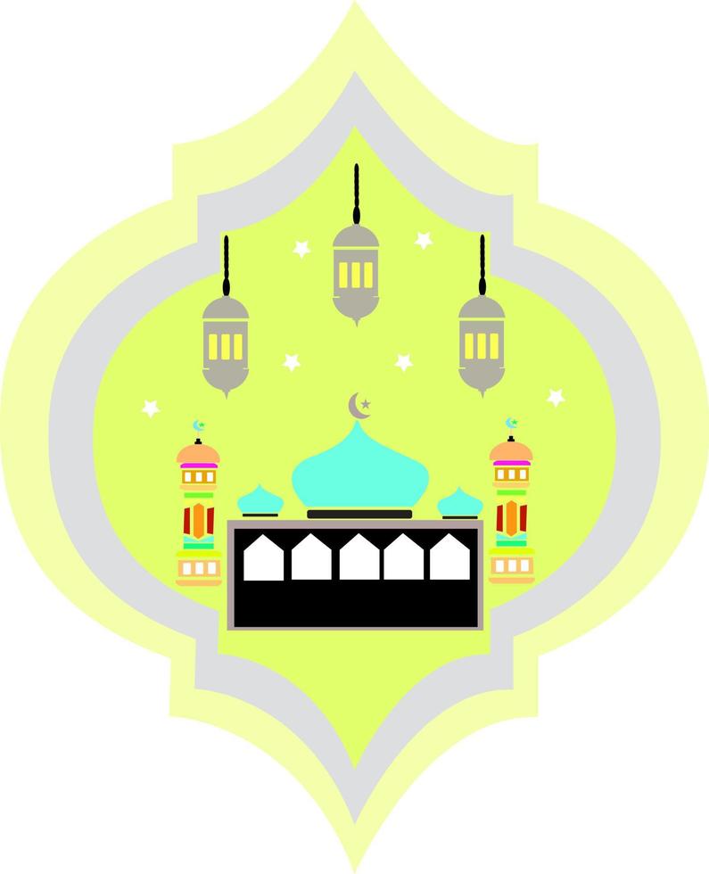 icona della moschea con un semplice concetto di eid al adha. vettore