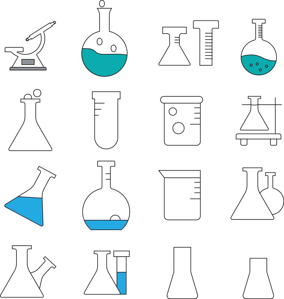 vettore di illustrazione delle icone delle provette chimiche