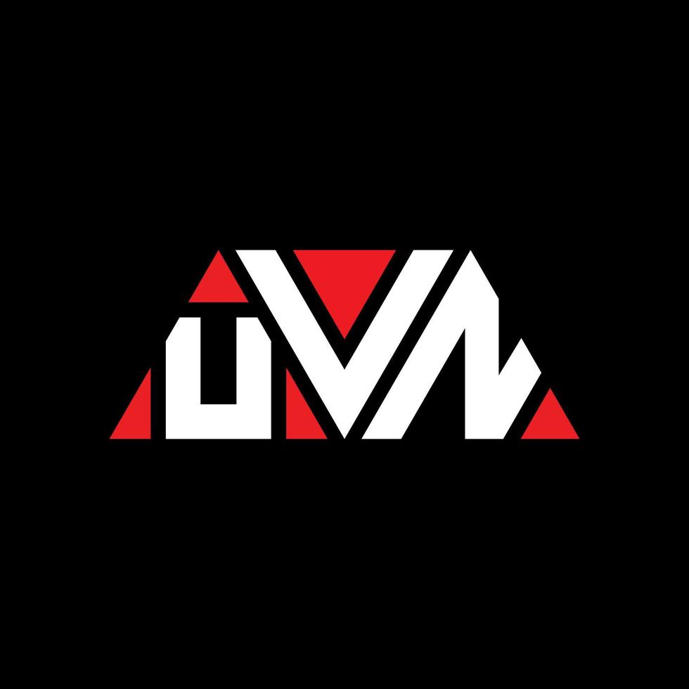 design del logo della lettera del triangolo uvn con forma triangolare. monogramma design logo triangolo uvn. modello di logo vettoriale triangolo uvn con colore rosso. logo triangolare uvn logo semplice, elegante e lussuoso. uvn
