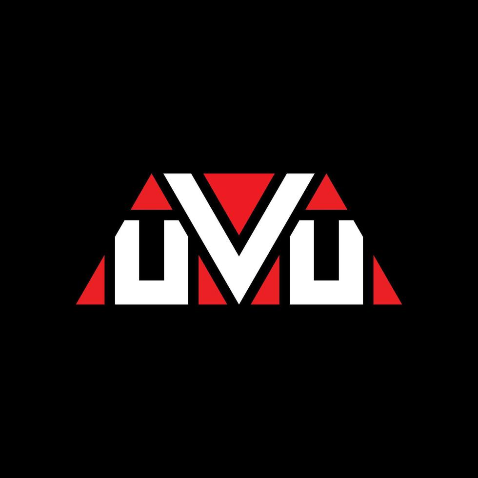 design del logo della lettera del triangolo uvu con forma triangolare. monogramma di design con logo triangolo uvu. modello di logo vettoriale triangolo uvu con colore rosso. logo triangolare uvu logo semplice, elegante e lussuoso. uvu