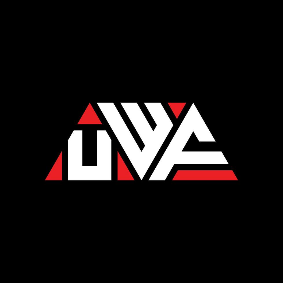 design del logo della lettera del triangolo uwf con forma triangolare. monogramma del design del logo del triangolo uwf. modello di logo vettoriale triangolo uwf con colore rosso. logo triangolare uwf logo semplice, elegante e lussuoso. uwf