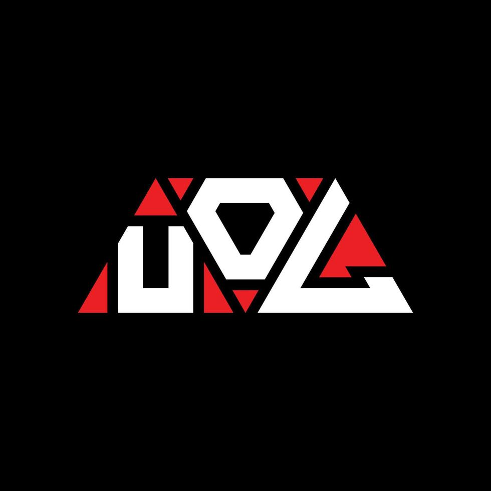 design del logo della lettera triangolare uol con forma triangolare. monogramma del design del logo del triangolo uol. modello di logo vettoriale triangolo uol con colore rosso. uol logo triangolare logo semplice, elegante e lussuoso. tu