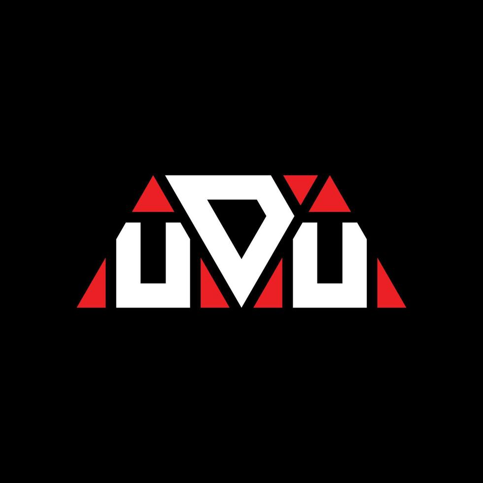 design del logo della lettera del triangolo udu con forma triangolare. udu triangolo logo design monogramma. modello di logo vettoriale triangolo udu con colore rosso. logo triangolare udu logo semplice, elegante e lussuoso. udu