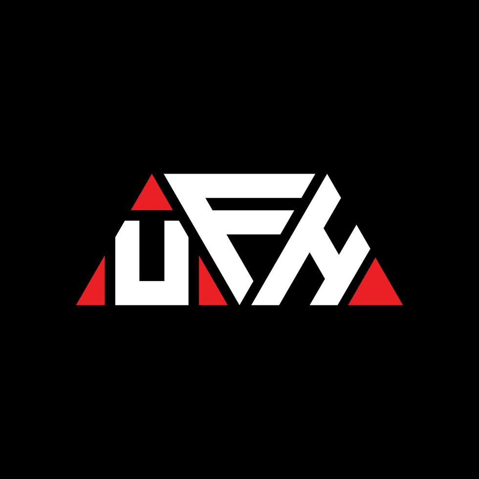 design del logo della lettera triangolare ufh con forma triangolare. ufh triangolo logo design monogramma. modello di logo vettoriale triangolo ufh con colore rosso. ufh logo triangolare logo semplice, elegante e lussuoso. ufh