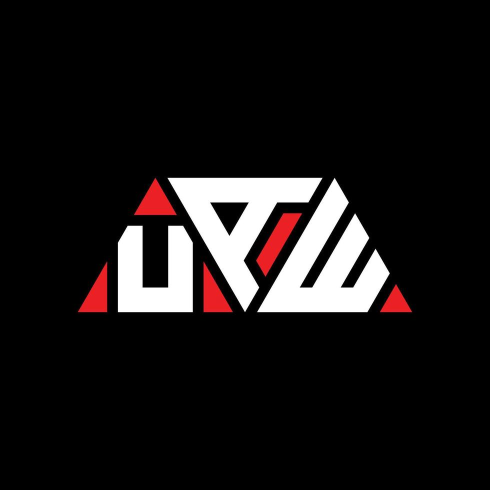 design del logo della lettera triangolare uaw con forma triangolare. monogramma di design del logo del triangolo uaw. modello di logo vettoriale triangolo uaw con colore rosso. logo triangolare uaw logo semplice, elegante e lussuoso. uaw