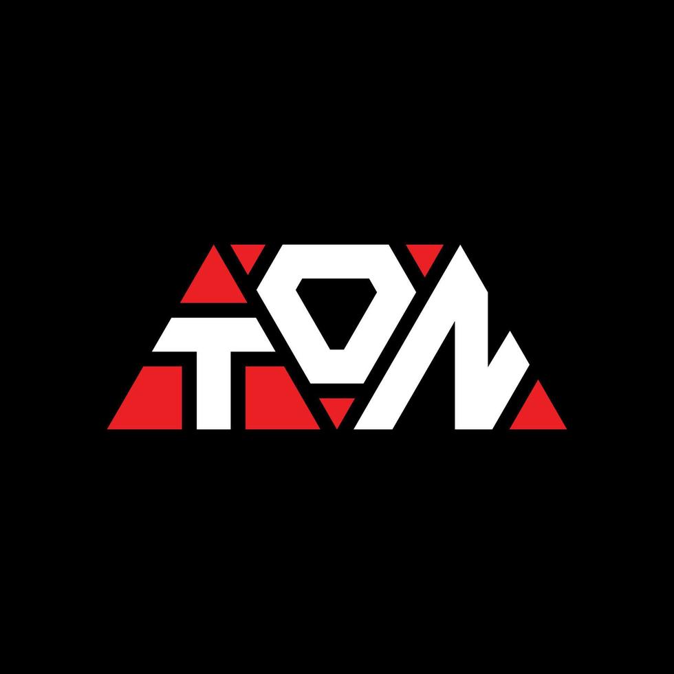 design del logo della lettera triangolo ton con forma triangolare. monogramma di design logo triangolo ton. modello di logo vettoriale triangolo ton con colore rosso. logo triangolare ton logo semplice, elegante e lussuoso. tonnellata