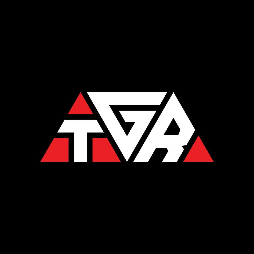design del logo della lettera del triangolo tgr con forma triangolare. tgr triangolo logo design monogramma. modello di logo vettoriale triangolo tgr con colore rosso. tgr logo triangolare logo semplice, elegante e lussuoso. tgr