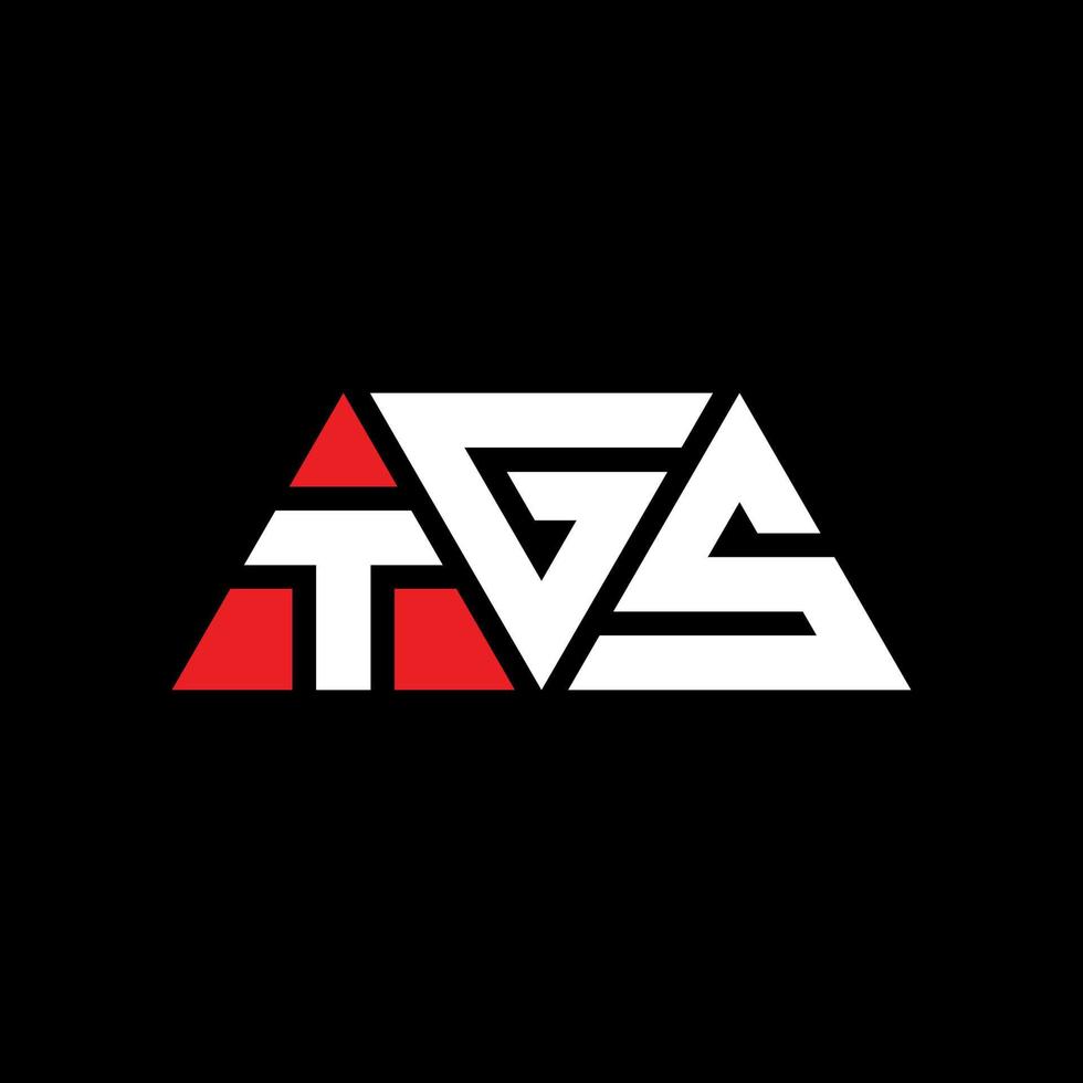 design del logo della lettera triangolare tgs con forma triangolare. tgs triangolo logo design monogramma. modello di logo vettoriale triangolo tgs con colore rosso. logo triangolare tgs logo semplice, elegante e lussuoso. tg