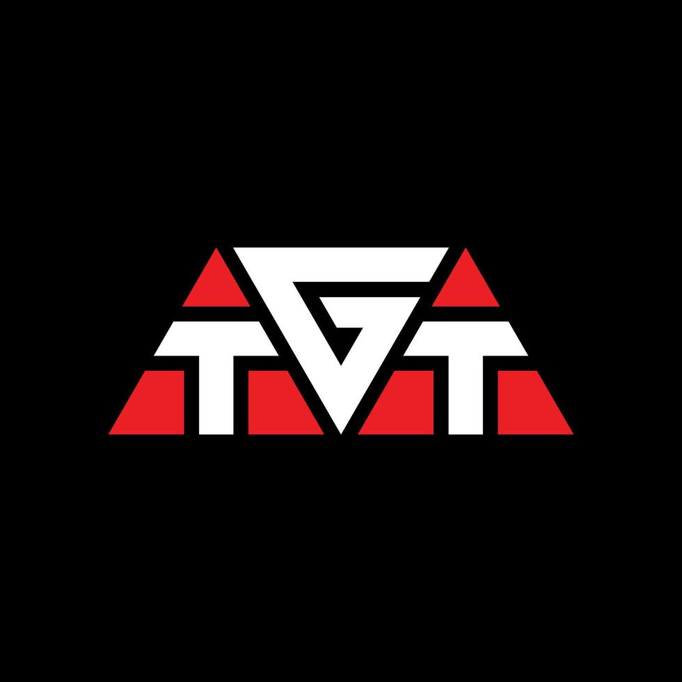 design del logo della lettera del triangolo tgt con forma triangolare. tgt triangolo logo design monogramma. modello di logo vettoriale triangolo tgt con colore rosso. logo triangolare tgt logo semplice, elegante e lussuoso. tgt