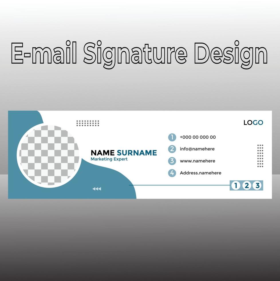design della firma di posta elettronica vettore