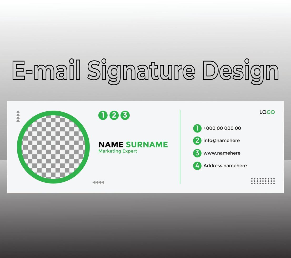 modello di progettazione della firma e-mail vettore